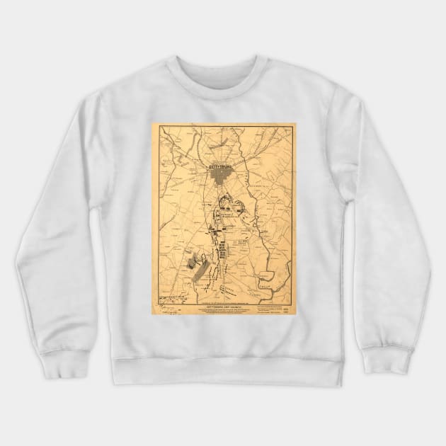 Vintage Gettysburg Battlefield Map (1863) Crewneck Sweatshirt by Bravuramedia